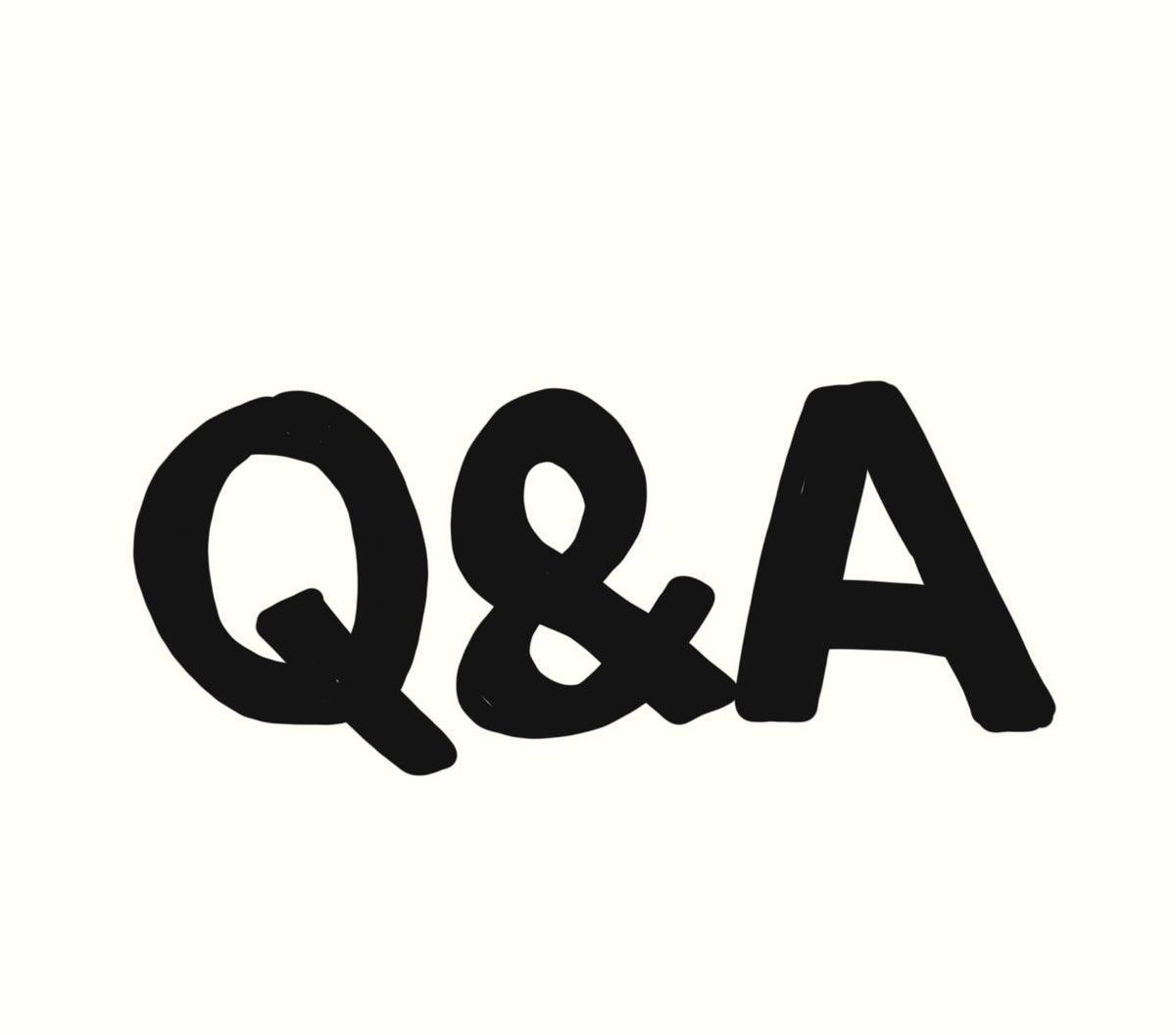 Black 'Q&A' text on a white background