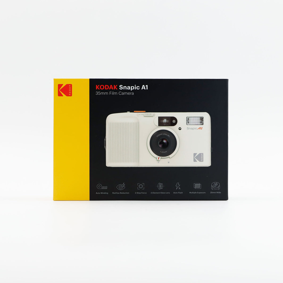 Kodak Snapic A1 Analog Film Reusable Camera, Ivory White, in its box