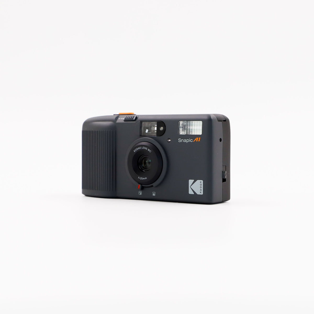 Kodak Snapic A1 Analog Film Reusable Camera, Rhino Grey, left three-quarter view