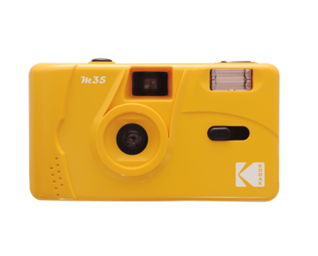 Kodak M35 Analog Film Reusable Camera, Yellow, front view