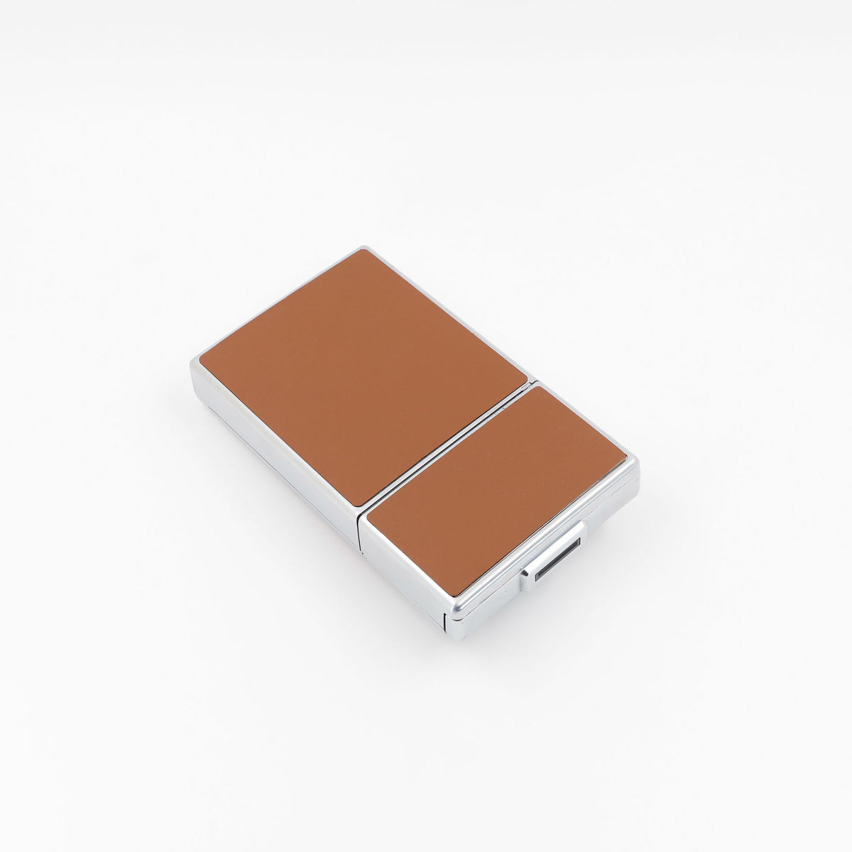 Polaroid SX-70 Land instant camera in silver with restored caramel leather, converted to accept 600 film